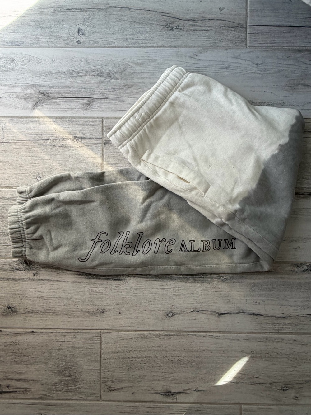 Taylor Swift Folklore Album Two-Tone Grey & Cream Sweatpants